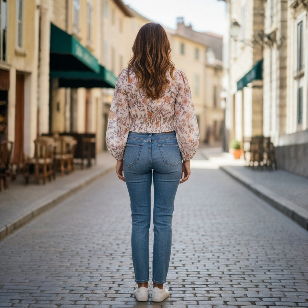 Joie Floral Puff Sleeve Blouse - Cream and Brown - Picture 2 of 3